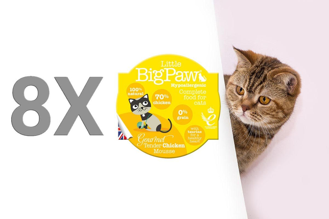 Pak 8x Mousse Little Big Paw Kat 85g - Kip