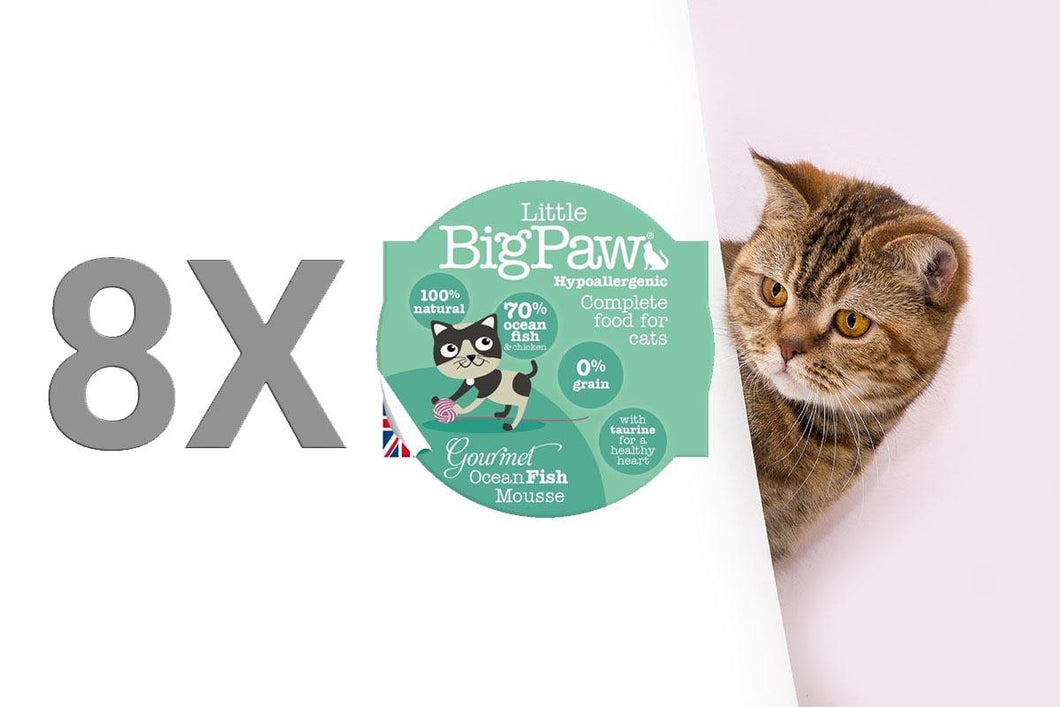 Pak 8x Mousse Little Big Paw Kat 85g - Vis