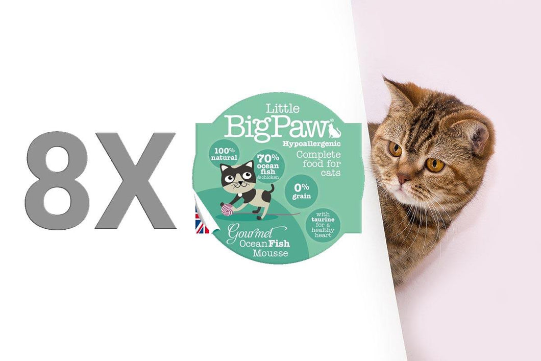 Pack 8 Mousses Little Big Paw Chat 85g - Saveur Poissons
